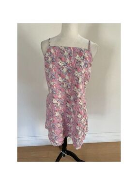 Abound Women pink floral Dress BNWOT sz XLarge square neck spaghetti strap